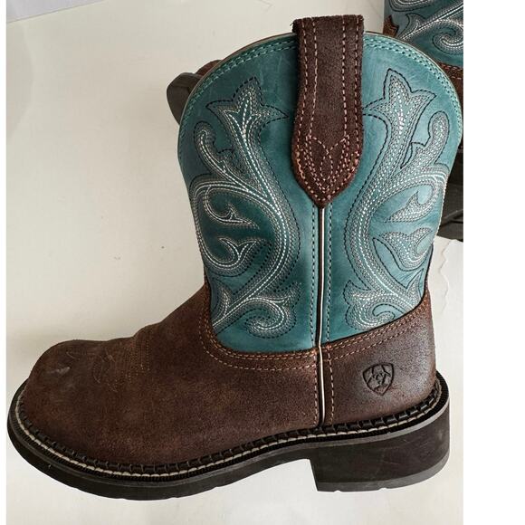 Ariat Fatbaby Heritage Western Boots Women’s 8  Brown Leather Suede 8”Tall - Picture 2 of 10